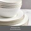 imageMikasa Trellis Gold Rim Bone China Lightweight Chip Resistant 12 Piece Dinnerware Set Service for 4