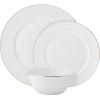 imageMikasa Trellis Gold Rim Bone China Lightweight Chip Resistant 12 Piece Dinnerware Set Service for 4