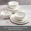 imageMikasa Trellis Gold Rim Bone China Lightweight Chip Resistant 12 Piece Dinnerware Set Service for 4