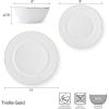 imageMikasa Trellis Gold Rim Bone China Lightweight Chip Resistant 12 Piece Dinnerware Set Service for 4