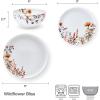 imageMikasa Wildflower Bliss 12 Piece Floral Bone China Durable Chip Resistant Lightweight Dinnerware Set Service for 4