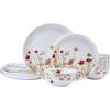 imageMikasa Meadow Serenade 12 Piece Floral Bone China Durable Chip Resistant Lightweight Dinnerware Set Service for 4