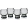 imageMikasa Phoebe Modern 14 Oz Optic Double Old Fashioned Rocks Beverage Juice Glasses Set of 4 AmberGray