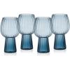 imageMikasa Phoebe Modern 19 Oz Optic Goblet Cups Tall Drinking Glasses Set of 4 Blue