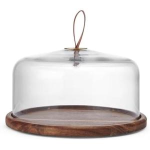 imageMikasa Glenwood Mixology 8 Piece Cocktail Shaker Bartender Stainless Steel with Acacia Wood Stand Bartool SetCovered Cake Plate Stand