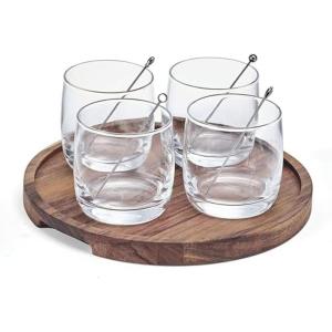 imageMikasa Glenwood Mixology 8 Piece Cocktail Shaker Bartender Stainless Steel with Acacia Wood Stand Bartool SetEntertaining Set