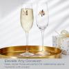 imageMikasa Gold Mr and Mrs Wedding Anniversary Champagne Toasting Flutes Gift Boxed Set Of 2 8 OunceClear