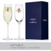 imageMikasa Gold Mr and Mrs Wedding Anniversary Champagne Toasting Flutes Gift Boxed Set Of 2 8 OunceClear
