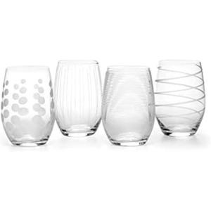 imageMikasa Cheers Set of 4 Platinum Rim Champagne Flutes 8 OunceStemless Wine Glass