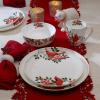 image:imageMikasa Cardinal Leaves Holiday Bone China Lightweight Chip Resistant Dinnerware Set Service for 4