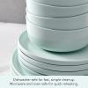 image:imageMikasa Madison Pastel Bone China Lightweight 12 Piece Dinnerware Set Service for 4 Misty BlueMint Green