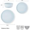 image:imageMikasa Madison Pastel Bone China Lightweight 12 Piece Dinnerware Set Service for 4 Misty BlueMisty Blue