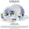 image:imageMikasa Snowman Forest Chip Resistant 12 Piece Dinnerware Set Service for 4
