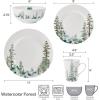 image:imageMikasa Watercolor Forest Bone China Lightweight Chip Resistant 16 Piece Dinnerware Set Service for 4 White