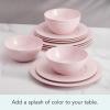 image:imageMiksa Trellis Pink Bone China Chip Resistant Lightweight 12 Piece Dinnerware Set Service for 4