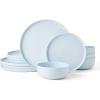 image:imageMikasa Madison Pastel Bone China Lightweight 12 Piece Dinnerware Set Service for 4 Misty BlueMisty Blue