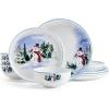 image:imageMikasa Snowman Forest Chip Resistant 12 Piece Dinnerware Set Service for 4