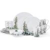image:imageMikasa Watercolor Forest Bone China Lightweight Chip Resistant 16 Piece Dinnerware Set Service for 4 White