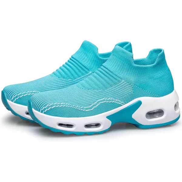DOUSSPRT Womens Walking Shoes Slip on Sock Sneakers Lady Girls Nurse Mesh Air Cushion Platform Loafers Fashion Casual