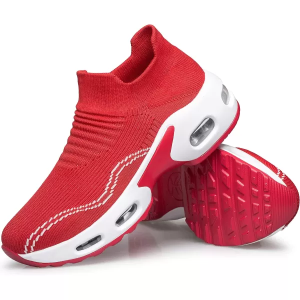 DOUSSPRT Womens Walking Shoes Slip on Sock Sneakers Lady Girls Nurse Mesh Air Cushion Platform Loafers Fashion Casual
