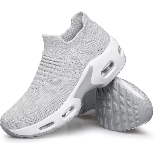 DOUSSPRT Womens Walking Shoes Slip on Sock Sneakers Lady Girls Nurse Mesh Air Cushion Platform Loafers Fashion Casual