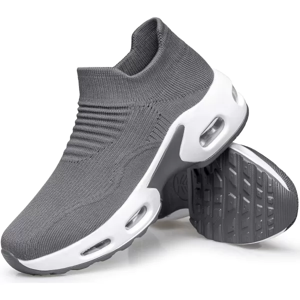 DOUSSPRT Womens Walking Shoes Slip on Sock Sneakers Lady Girls Nurse Mesh Air Cushion Platform Loafers Fashion Casual