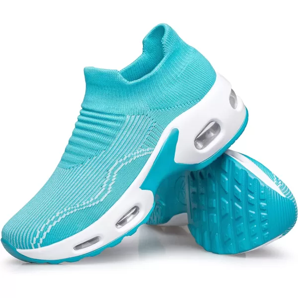 DOUSSPRT Womens Walking Shoes Slip on Sock Sneakers Lady Girls Nurse Mesh Air Cushion Platform Loafers Fashion Casual