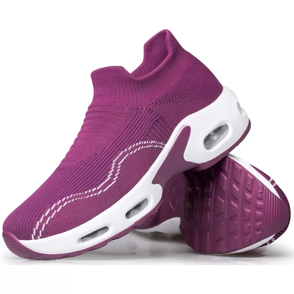 DOUSSPRT Womens Walking Shoes Slip on Sock Sneakers Lady Girls Nurse Mesh Air Cushion Platform Loafers Fashion Casual