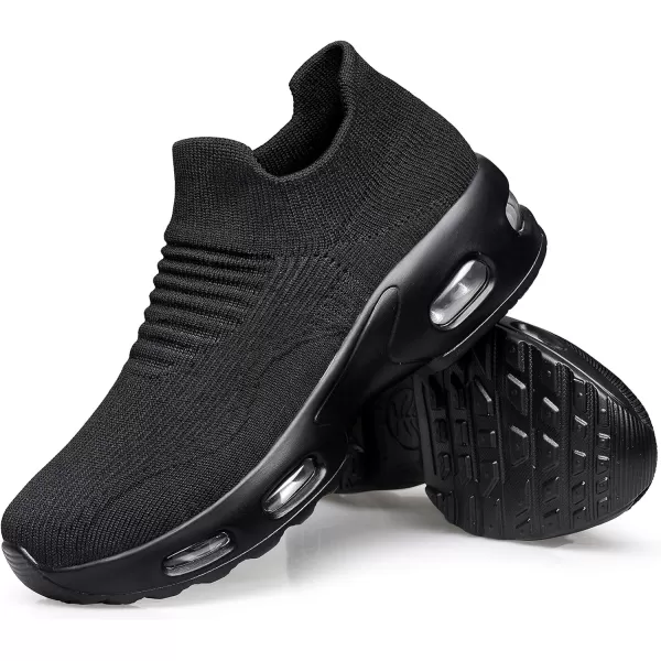 DOUSSPRT Womens Walking Shoes Slip on Sock Sneakers Lady Girls Nurse Mesh Air Cushion Platform Loafers Fashion Casual