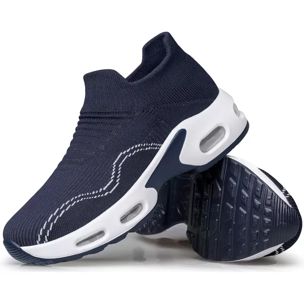 DOUSSPRT Womens Walking Shoes Slip on Sock Sneakers Lady Girls Nurse Mesh Air Cushion Platform Loafers Fashion Casual