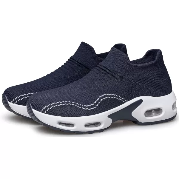 DOUSSPRT Womens Walking Shoes Slip on Sock Sneakers Lady Girls Nurse Mesh Air Cushion Platform Loafers Fashion Casual