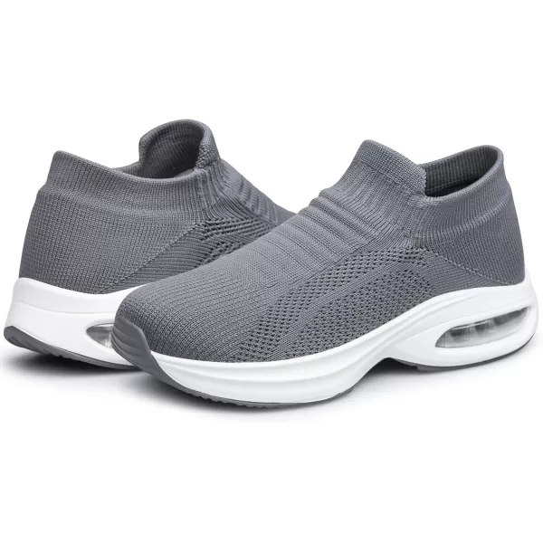 DOUSSPRT Womens Walking Shoes Slip on Sock Sneakers Lady Girls Nurse Mesh Air Cushion Platform Loafers Fashion Casual