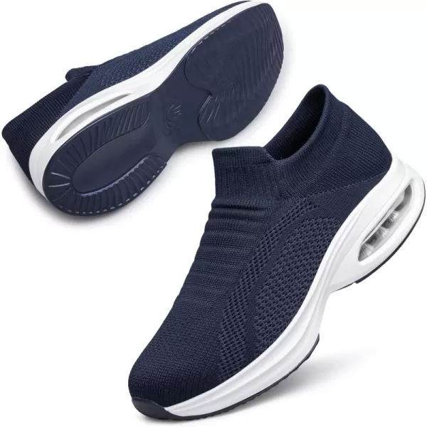 DOUSSPRT Womens Walking Shoes Slip on Sock Sneakers Lady Girls Nurse Mesh Air Cushion Platform Loafers Fashion Casual