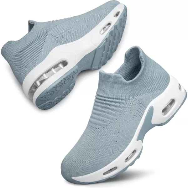 DOUSSPRT Womens Walking Shoes Slip on Sock Sneakers Lady Girls Nurse Mesh Air Cushion Platform Loafers Fashion Casual