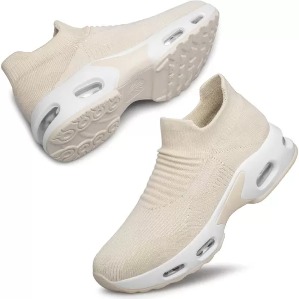 DOUSSPRT Womens Walking Shoes Slip on Sock Sneakers Lady Girls Nurse Mesh Air Cushion Platform Loafers Fashion Casual