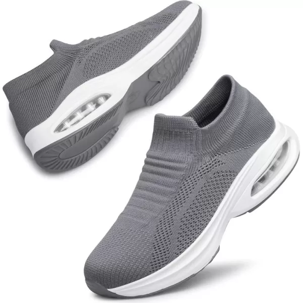 DOUSSPRT Womens Walking Shoes Slip on Sock Sneakers Lady Girls Nurse Mesh Air Cushion Platform Loafers Fashion Casual