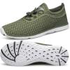 imageDOUSSPRT Mens Water Shoes Quick Drying Sports Aqua ShoesArmygreenWhite
