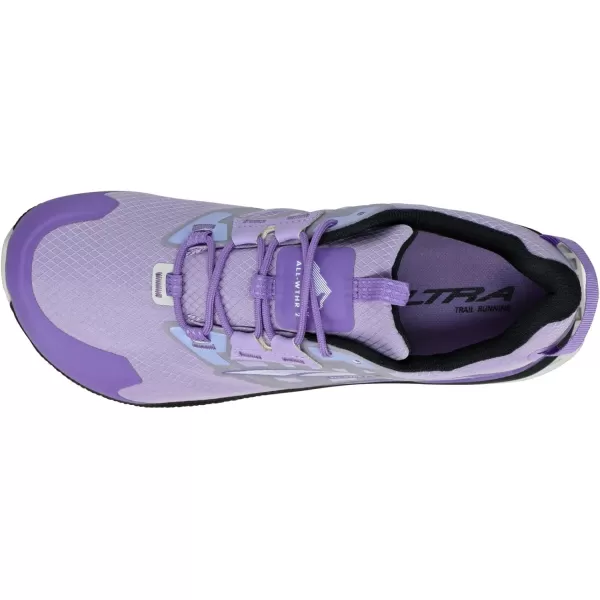 ALTRA Women's AL0A7R7I Lone Peak All-WTHR Low 2 Trail Running Shoe, Gray/Purple - 9 M US