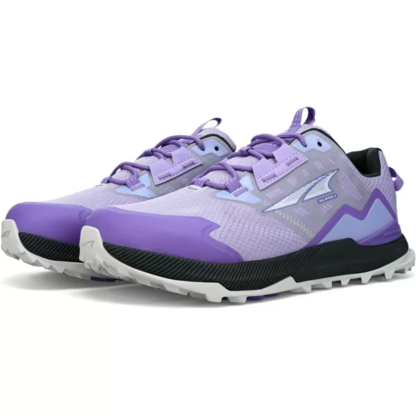 ALTRA Women's AL0A7R7I Lone Peak All-WTHR Low 2 Trail Running Shoe, Gray/Purple - 9 M US