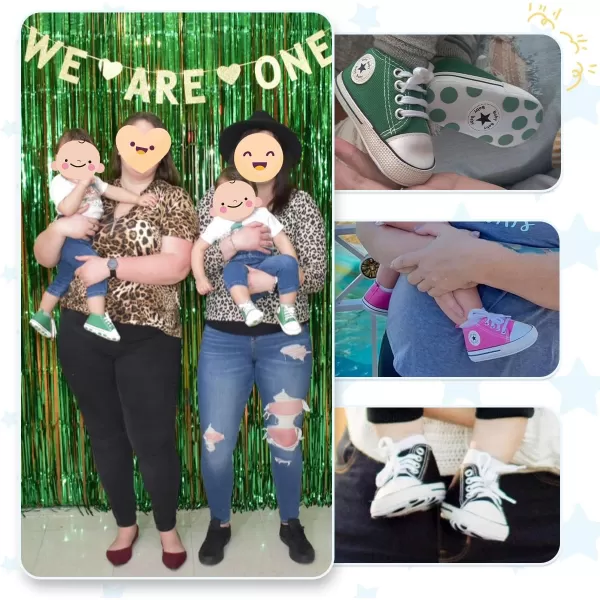 Meckior Baby Girls Boys Canvas Sneakers Soft Sole HighTop Ankle Infant First Walkers Crib ShoesA25Green