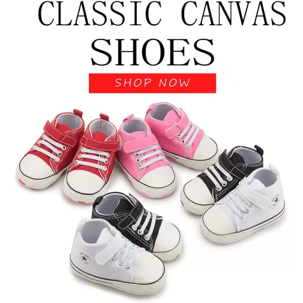 Meckior Baby Girls Boys Canvas Sneakers Soft Sole HighTop Ankle Infant First Walkers Crib ShoesB20White