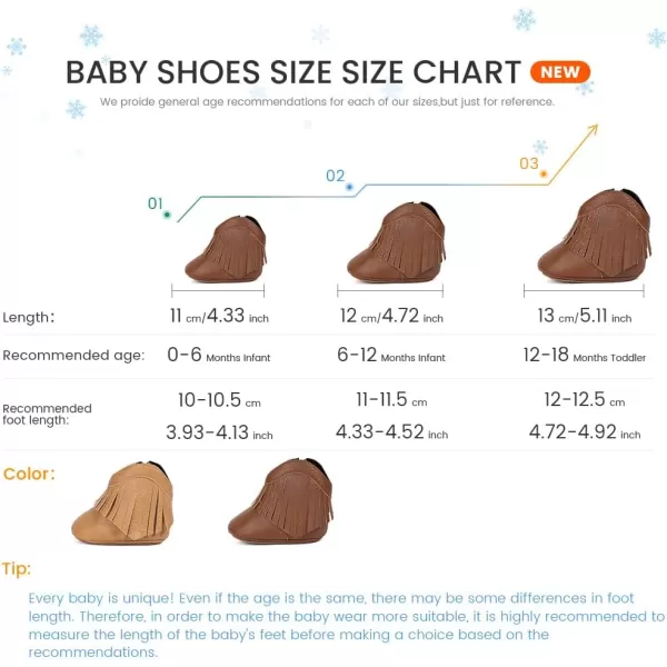 Meckior Baby Girls Cowboy Tassel Boots Side Zipper Moccasins Soft Bottom NonSlip Toddler ShoeA05Khaki