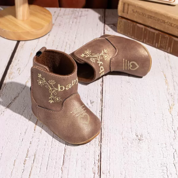 Meckior Baby Girls Cowboy Tassel Boots Side Zipper Moccasins Soft Bottom NonSlip Toddler ShoeA09Brown