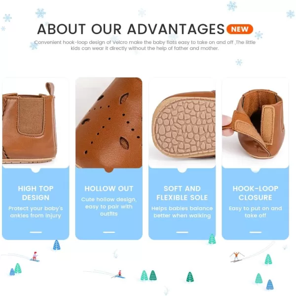 Meckior Baby Girls Cowboy Tassel Boots Side Zipper Moccasins Soft Bottom NonSlip Toddler ShoeA10Brown