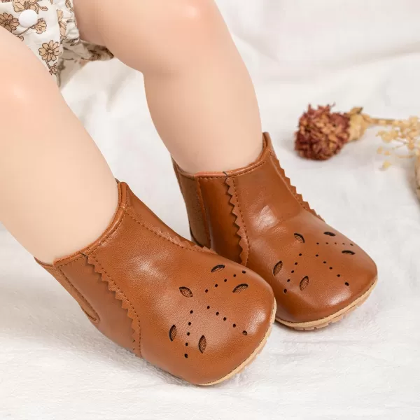 Meckior Baby Girls Cowboy Tassel Boots Side Zipper Moccasins Soft Bottom NonSlip Toddler ShoeA10Brown