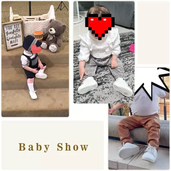Meckior Infant Baby Boys Girls Classic PU Leather Wedding Loafers Brogue Toddler Oxford Dress Shoes First Steps Walking Flat Lazy Crib ShoeA02White