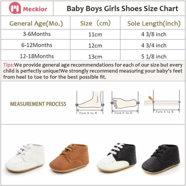 Meckior Infant Baby Boys Girls Classic PU Leather Wedding Loafers Brogue Toddler Oxford Dress Shoes First Steps Walking Flat Lazy Crib ShoeB01Brown With Elastic Band