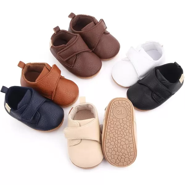 Meckior Infant Baby Boys Girls Classic PU Leather Wedding Loafers Brogue Toddler Oxford Dress Shoes First Steps Walking Flat Lazy Crib ShoeC03Deep Blue