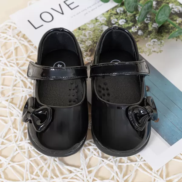 Meckior Infant Baby Boys Girls Classic PU Leather Wedding Loafers Brogue Toddler Oxford Dress Shoes First Steps Walking Flat Lazy Crib ShoeD01Black