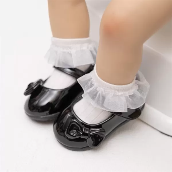 Meckior Infant Baby Boys Girls Classic PU Leather Wedding Loafers Brogue Toddler Oxford Dress Shoes First Steps Walking Flat Lazy Crib ShoeD01Black